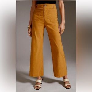 Anthropologie Maeve The Collette wide leg pant -yellow